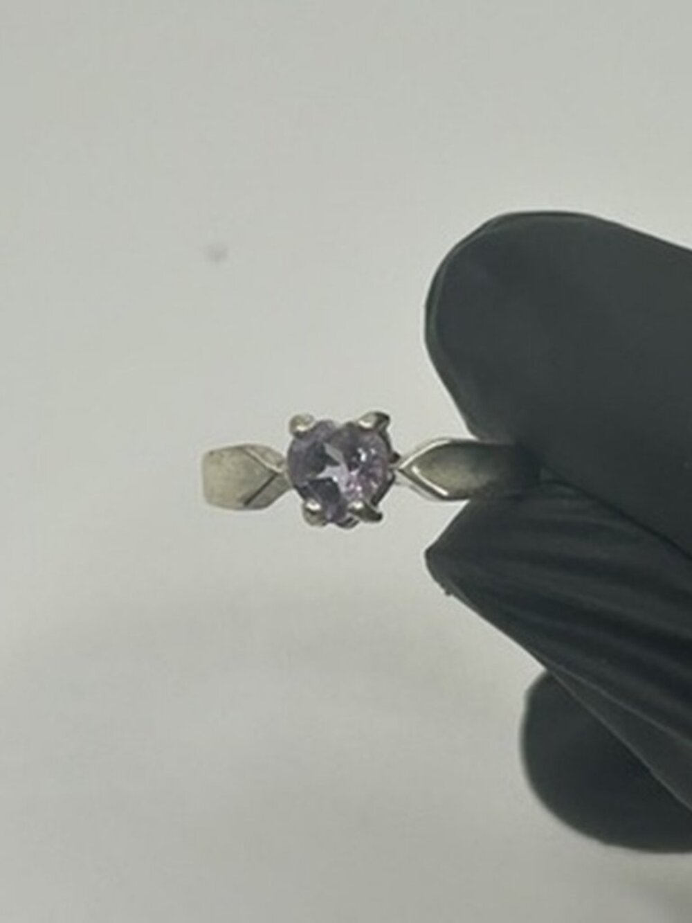 Vintage 925 Sterling Silver Amethyst Ring Womens Light Purple Stone Stamped